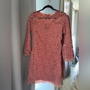 Dusty rose lace dress Sz S
